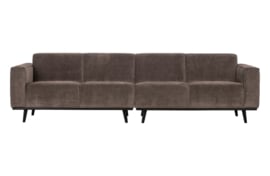 378657-T | Statement 4-zits bank 280 cm - brede platte rib taupe | BePureHome