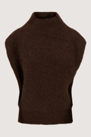 Grove mouwloze kol trui - dark choco | Zusss