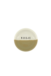 Dipschaaltje kusje - wit/oker | Zusss 