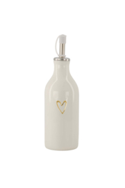 Olie/azijn fles open hartje - wit/goud | Zusss