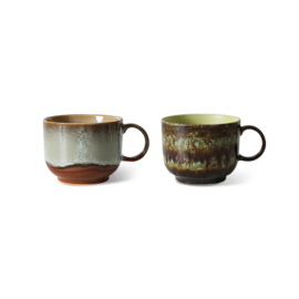 KST0072 | 70s ceramics: tea cups, odyssey (set of 2) | HKliving