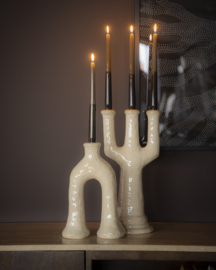 230259 | Candleholder Blix large - beige | By-Boo