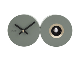 KA5789GR | Wall clock Duo Cuckoo - Jungle green | Karlsson by Present Time