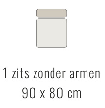1 zits zonder armen - Denise 90x80 cm | Sevn