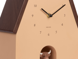 KA6162LB | Wall Clock Highland Cow Cuckoo - Latte brown | Karlsson by Present Time - Medio oktober verwacht!