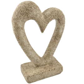 AS7298 | Aardewerk ornament hart groot - beige | HomeBound by Kolony