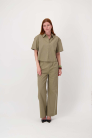  Boxy blouse met korte mouw - light mossgreen | Zusss