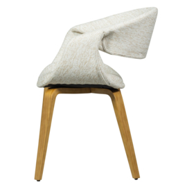 377505-NN | Yossi eetkamerstoel - naturel met houten poot naturel | WOOOD