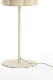 1884824 | Tafellamp Ø20x70 cm FRINGE - naturel/crème | Vtwonen by Light & Living