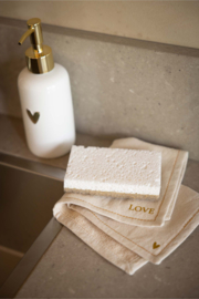 Keukenset hartjespatroon love - wit/goud | Zusss