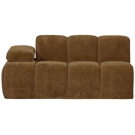 377454/5-H | Mojo 1,5-zits element met arm (links of rechts) - ribstof honinggeel | WOOOD