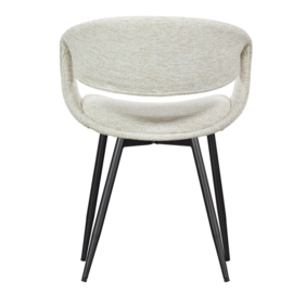 377505-NZ | Yossi eetkamerstoel - naturel met metalen poot zwart | WOOOD