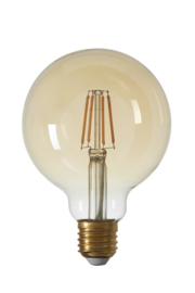 9900415 | LED globe Ø9,5x14 cm 4W - amber E27 dimbaar | Light & Living