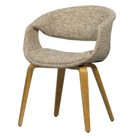 377505-ZN | Yossi eetkamerstoel - zand met houten poot naturel | WOOOD