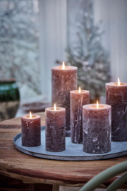 78023-89 | Rustic candle - chocolate Ø:6.8 H:10 | Ib Laursen - Binnenkort verwacht!