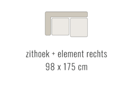 Zithoek + element rechts - AMARILLO 98x175 cm | Sevn