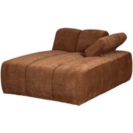 377459/60-R | Mojo chaise longue element (links of rechts) - ribstof roestbuin | WOOOD
