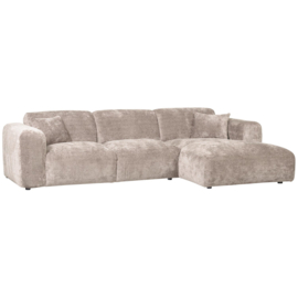 375073-N | Cloud chaise longue rechts - geweven chenille naturel | WOOOD