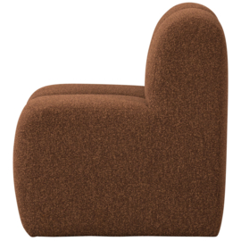 377519-RM | Mojo eetbank met rugleuning 84cm - bouclé roestbruin melange | WOOOD