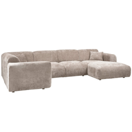 375074-N | Cloud hoekbank links - geweven chenille naturel | WOOOD