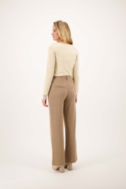Boothals top met kant - grey oyster | Zusss