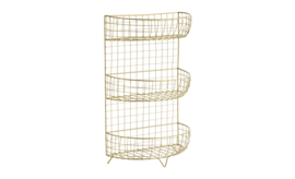 30198 | Standing iron shelf - gold | Madam Stoltz