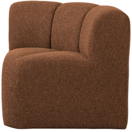 377533-RM | Mojo eetbank hoek met rugleuning - bouclé roestbruin melange | WOOOD