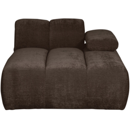 377459/60-B | Mojo chaise longue element (links of rechts) - ribstof bruin | WOOOD