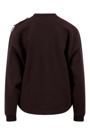 Sweater met bloem - dark choco | Zusss - Binnenkort verwacht!