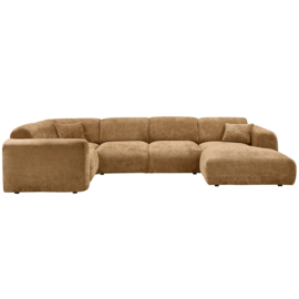 375074-H | Cloud hoekbank links - geweven chenille honinggeel | WOOOD