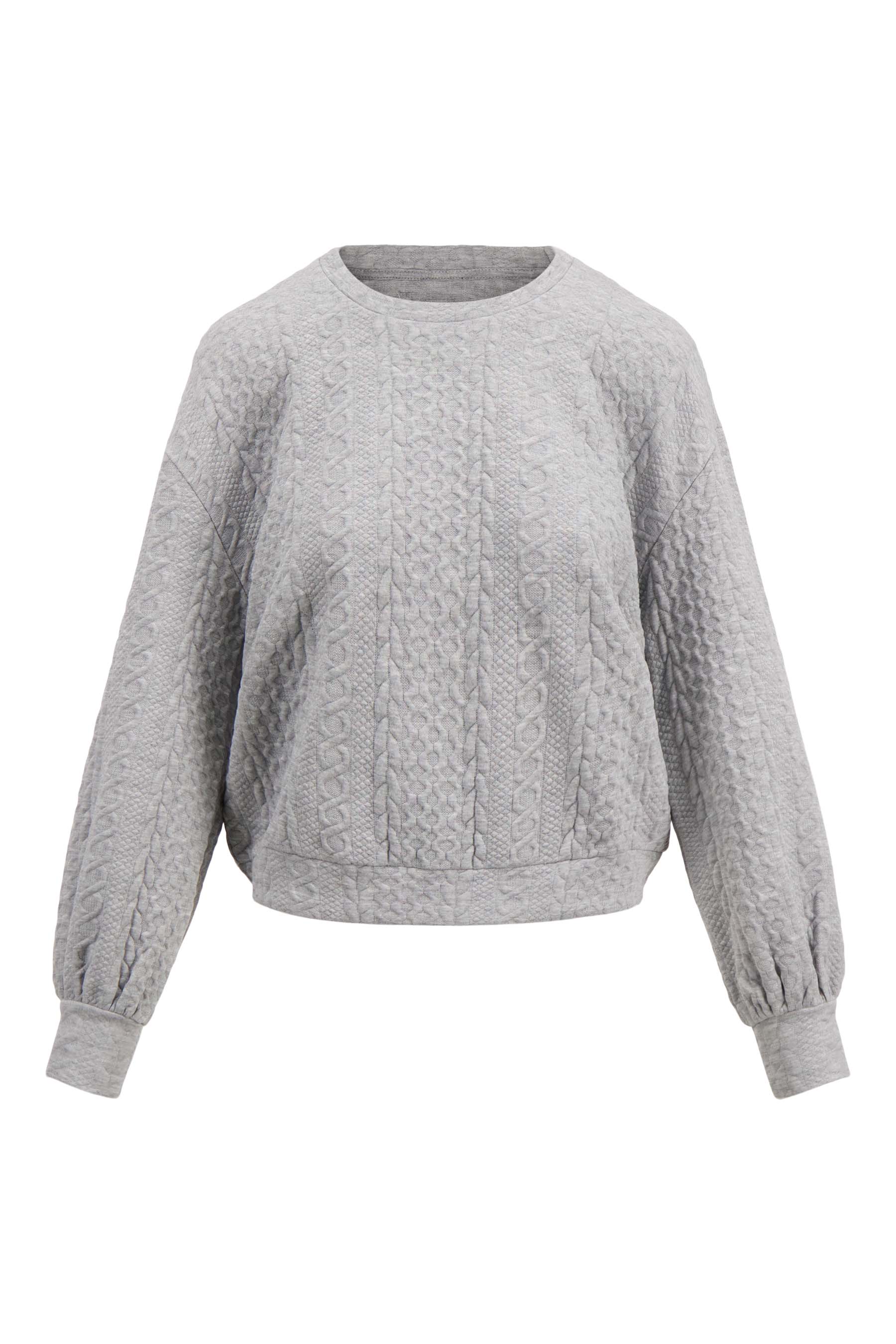 Kabelstructuur sweater - middengrijs | Zusss