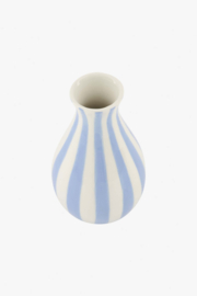 Vaasje keramiek streep - blauw/wit | Zusss