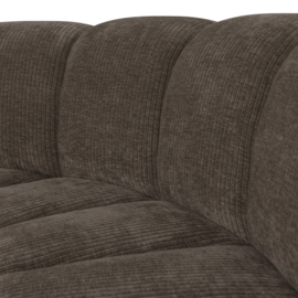 377902- B | Mojo eetbank half ronde hoek met rugleuning - rib bruin | WOOOD