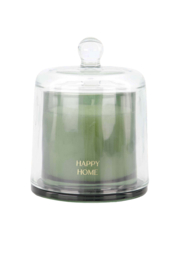 Geurkaars in glas met stolp happy home - donkergroen | Zusss 