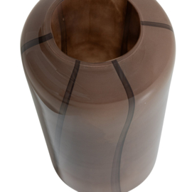 377477-B | Arles vaas - glas bruin met streep donkerbruin | WOOOD