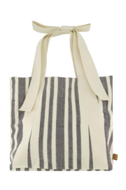 Tas met strikhengsel gestreept - wit/donkerblauw | Zusss 