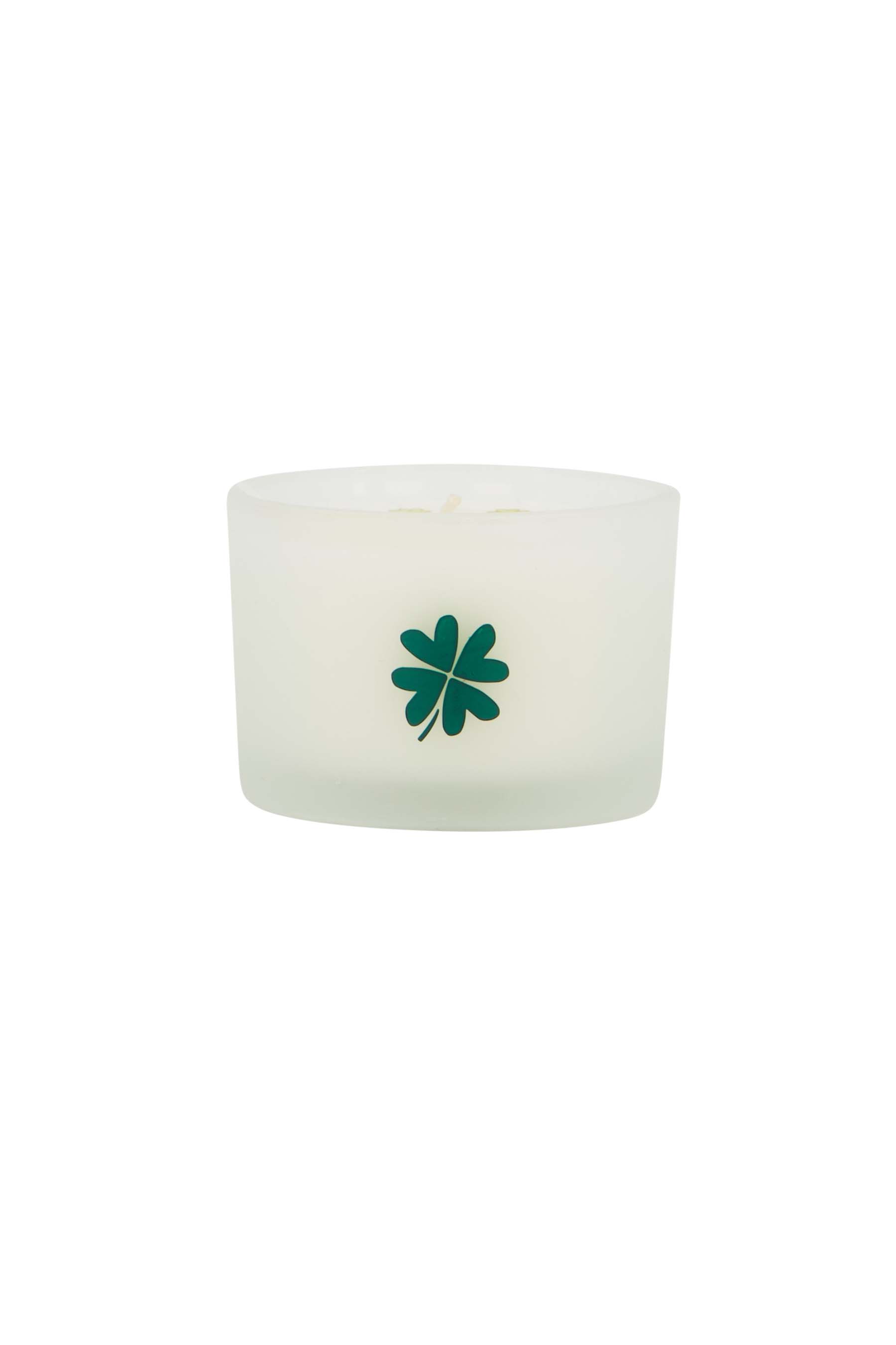 Geurkaarsje in glas klavertje - wit/groen | Zusss 