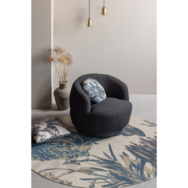 800037-Z | Woolly draaifauteuil - bouclé antraciet | BePureHome