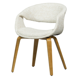 377505-NN | Yossi eetkamerstoel - naturel met houten poot naturel | WOOOD