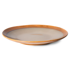 ACE7076 | 70s ceramics: dinner plates, earth (set of 2) | HKliving *uitlopend artikel, laatste exemplaren