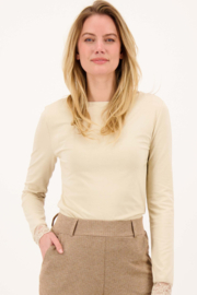 Boothals top met kant - grey oyster | Zusss