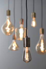 9900427 | Deco LED hoekig Ø6,5x14,5 cm 4W - smoke E27 dimbaar | Light & Living