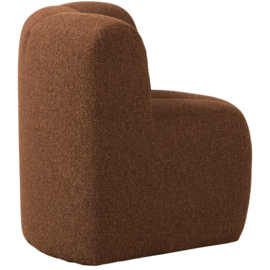 377533-RM | Mojo eetbank hoek met rugleuning - bouclé roestbruin melange | WOOOD
