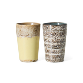 KST0264 | 70s ceramics: tea mugs, dolce (set of 2) | HKliving - Eind oktober verwacht!