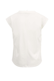 T-shirt met plooidetail - off white | Zusss 