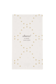 Servetten cheers 11x20cm - wit/goud | Zusss