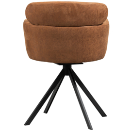 374080-O | Fenne draaibare eetkamerstoel - lederlook cognac | WOOOD Exclusive