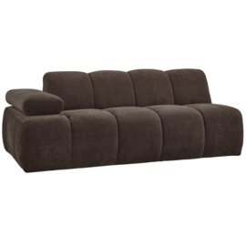 377456/7-B | Mojo 2-zits element met arm (links of rechts) - ribstof bruin | WOOOD