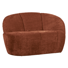377518-R | Mojo 2-zits bankje (links of rechts) - ribstof roestbruin | WOOOD
