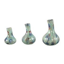725209 | Jaclyne vase garlic shape L - green | PTMD